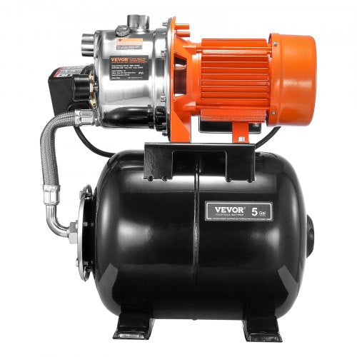 1.6 HP Shallow Well Pump with Pressure Tank 1320 GPH Automatic Irrigation