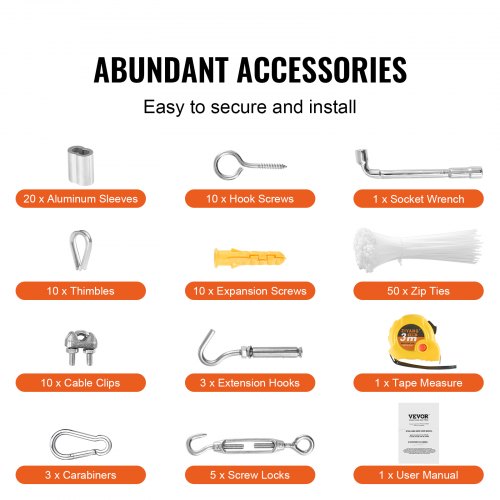 Wire Rope Kit 18 100 ft 304 Stainless Steel Cable with 124 Accessories
