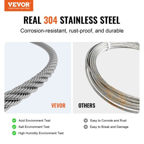 T304 Stainless Steel Cable 116 7x7 Steel Wire Rope 66 ft Cable Railing