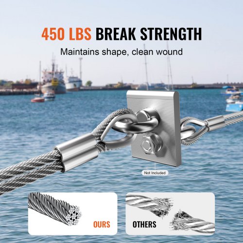 T304 Stainless Steel Cable 116 7x7 Steel Wire Rope 66 ft Cable Railing
