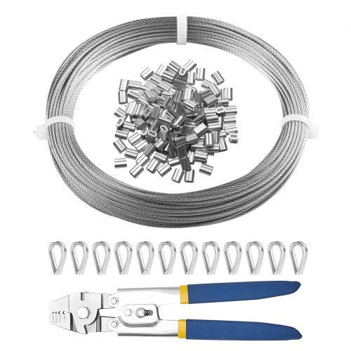 T304 Stainless Steel Cable 116 7x7 Steel Wire Rope 66 ft Cable Railing