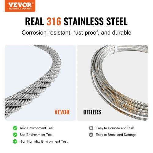 Wire Rope Kit 18 1000 ft 316 Stainless Steel Cable with Cutter and Gloves