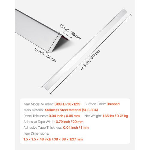 Stainless Steel Wall Corner Protector 15 x 15 x 48 inch 10 Pack Metal