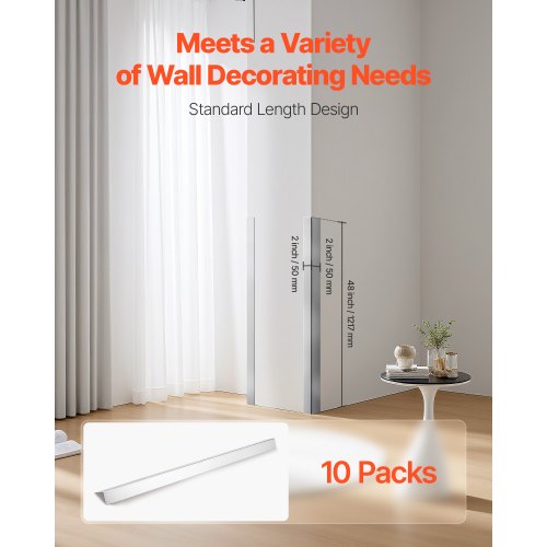 Stainless Steel Wall Corner Protector 2 x 2 x 48 inch 10 Pack Metal Corner