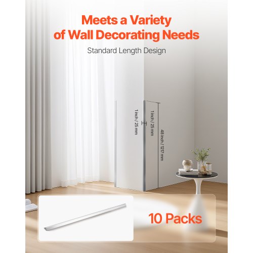 Stainless Steel Wall Corner Protector 1 x 1 x 48 inch 10 Pack Metal Corner
