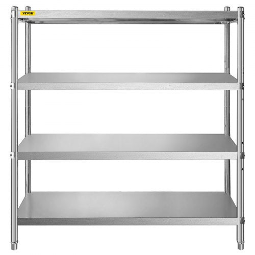 Stainless Steel Shelving 60x185 Inch 4 Tier Adjustable Shelf Storage Unit