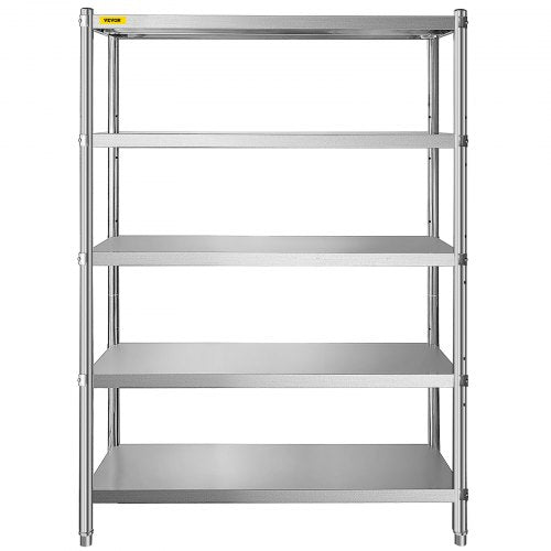 Stainless Steel Shelves 48x185 Inch 5 Tier Adjustable Shelf Storage Unit