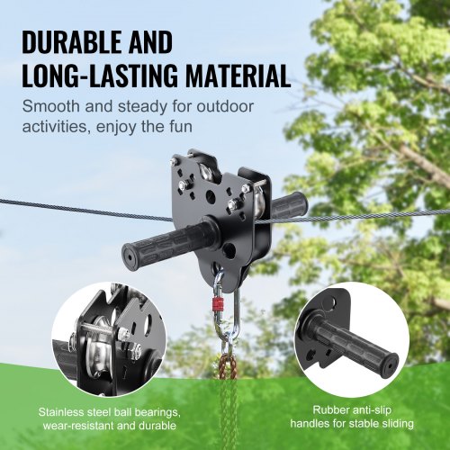 Zipline Kit for Kids and Adult 80 ft Zip Line Kits Up to 500 lb Backyard