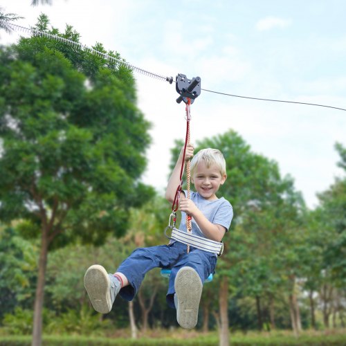 Zipline Kit for Kids and Adult 80 ft Zip Line Kits Up to 500 lb Backyard