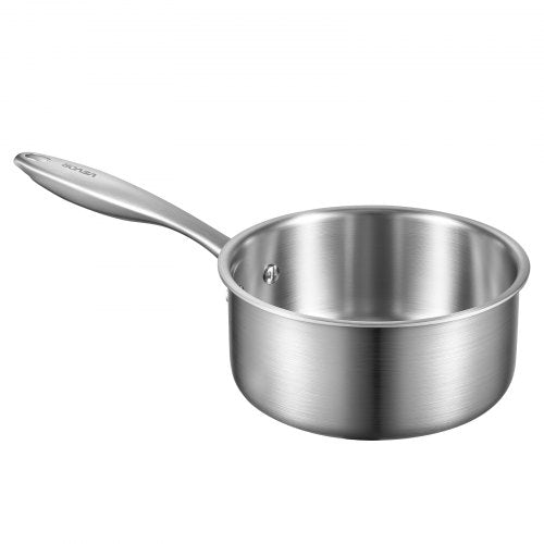 1.5 QT Saucepan Stainless Steel Saucepan with Glass Lid Multipurpose