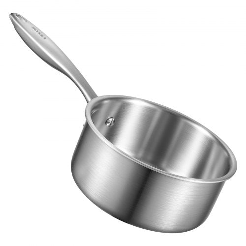 1.5 QT Saucepan Stainless Steel Saucepan with Glass Lid Multipurpose