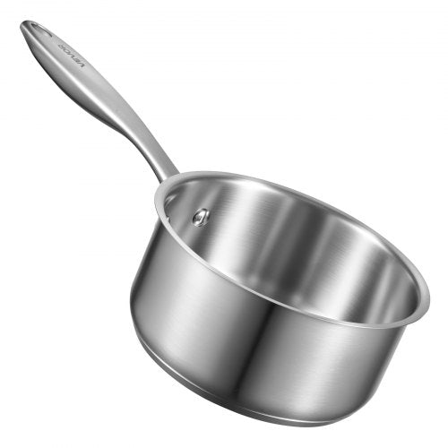 1.5 QT Saucepan with Steamer Stainless Steel Saucepan with Glass Lid
