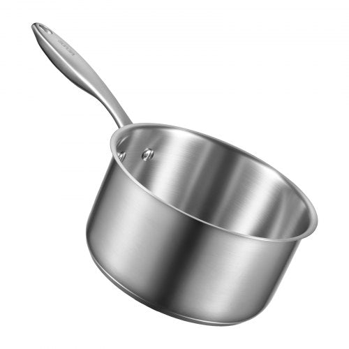 2.5 QT Saucepan with Steamer Stainless Steel Saucepan with Glass Lid