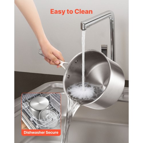 4 QT Saucepan Stainless Steel Saucepan with Glass Lid Multipurpose