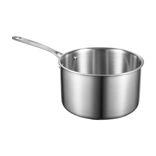 4 QT Saucepan Stainless Steel Saucepan with Glass Lid Multipurpose