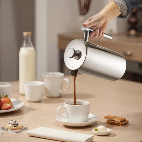 French Press Coffee Maker 51 Ounce 1.5 Liter Stainless Steel Coffee Press