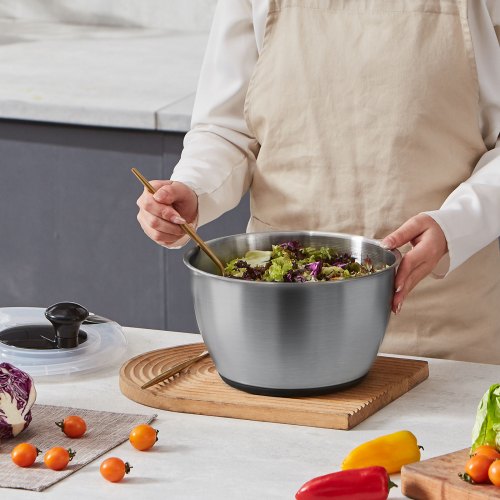 Stainless Steel Salad Spinner 475Qt Onehanded Easy Press Large Vegetable