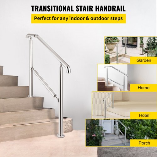 Stainless Steel Transitional Handrail fit for Level Surface and 2 to 3