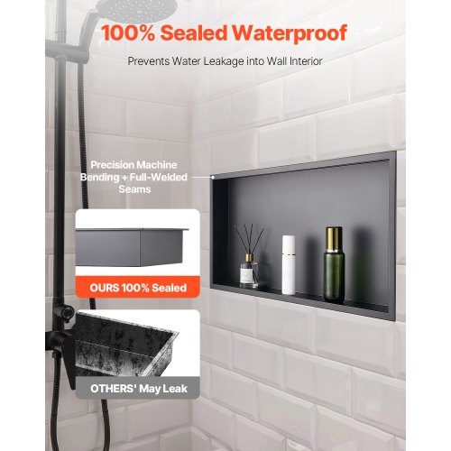 Shower Niche 13 x 25 x 4 inch Recessed Wall Niche Heavyduty Stainless