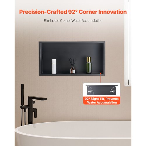 Shower Niche 13 x 25 x 4 inch Recessed Wall Niche Heavyduty Stainless