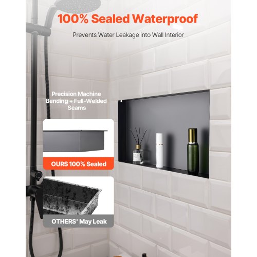 Shower Niche 13 x 25 x 4 inch Frameless Recessed Wall Niche Heavyduty