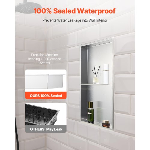 Shower Niche 13 x 25 x 4 inch Recessed Wall Niche Doublelayer with Hollowedout