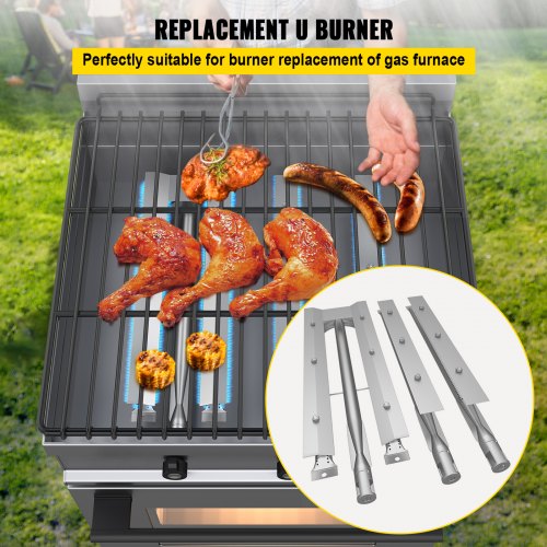 BBQ Burners Replacement Stainless Steel Burner Grill Part Kit 3 Packs BBQ