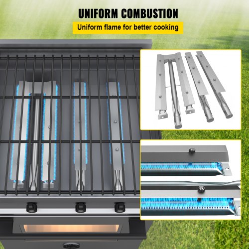 BBQ Burners Replacement Stainless Steel Burner Grill Part Kit 3 Packs BBQ