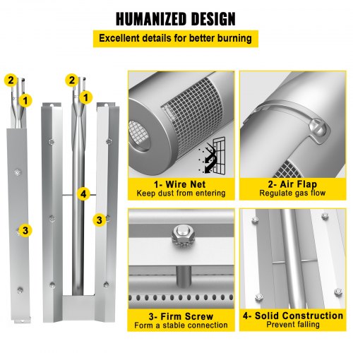 BBQ Burners Replacement Stainless Steel Burner Grill Part Kit 3 Packs BBQ