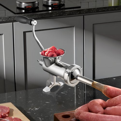 Manual Meat Grinder 304 Stainless Steel Hand Meat Grinder with Steel Table