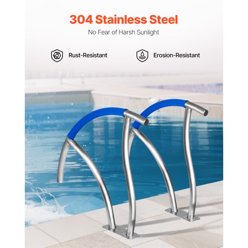Pool Handrail 2Pack 30x30 Swimming Pool Stair Rail 304 Stainless Steel