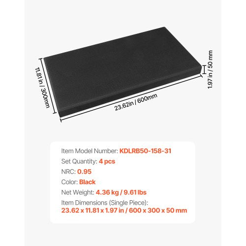 4 PCS Acoustic Panels 2 inch Thick 236 x 11.8 inch Fiberglass Sound