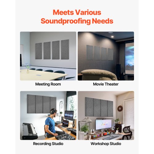4 PCS Acoustic Panels 2 inch Thick 236 x 11.8 inch Fiberglass Sound