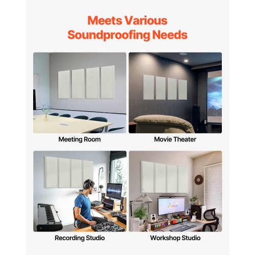 4 PCS Acoustic Panels 2 inch Thick 236 x 11.8 inch Fiberglass Sound