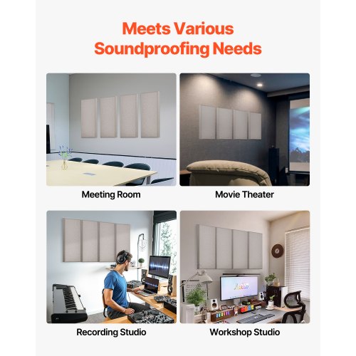 4 PCS Acoustic Panels 2 inch Thick 236 x 11.8 inch Fiberglass Sound