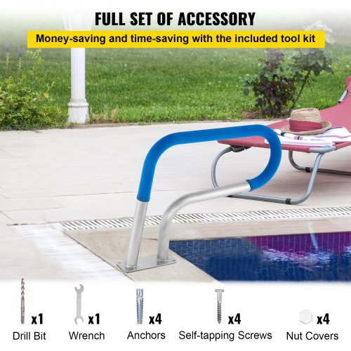 Pool Rail 30x22 Pool Railing 304 Stainless Steel 250LBS Load Capacity Silver