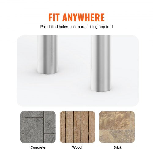 Pool Handrail46 X 37 Inch Railing Stainless Steel Prebuilt For Indooroutdoor