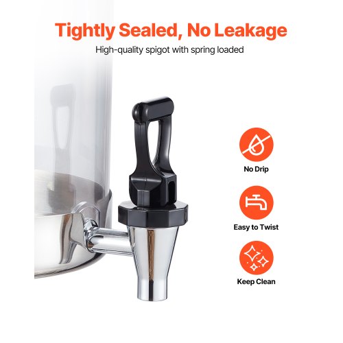 Beverage Dispenser 2.1 Gallon x 2 Drink Dispenser for Parties Stainless