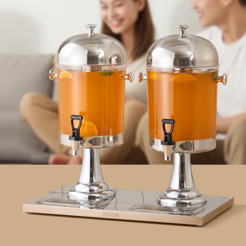 Beverage Dispenser 2.1 Gallon x 2 Drink Dispenser for Parties Stainless