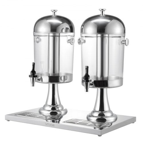 Beverage Dispenser 2.1 Gallon x 2 Drink Dispenser for Parties Stainless