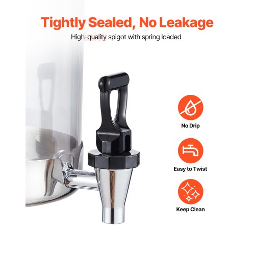 Beverage Dispenser 2.1 Gallon Drink Dispenser for Parties Stainless Steel