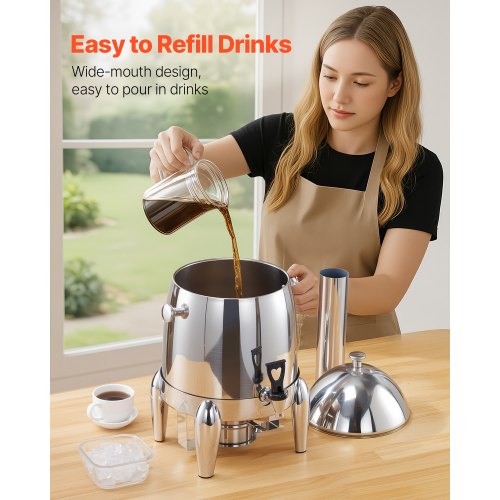 Stainless Steel Beverage Dispenser 2.7 Gallon Drink Dispenser with Alcohol