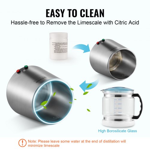 Water Distiller 4L 105 Gallon Pure Water Purifier Filter For Home