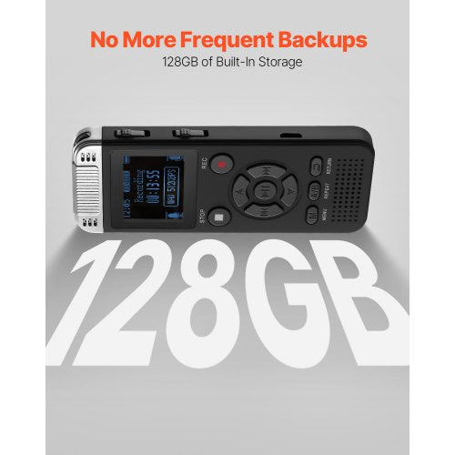 Digital Voice Recorder 128GB Voice Activated Recorder with Playback Audio