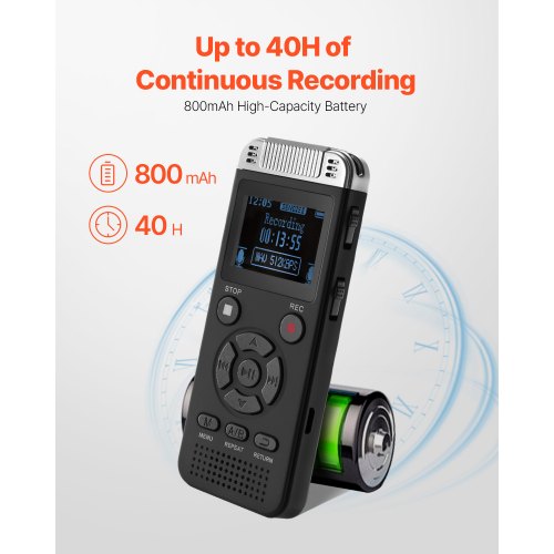 Digital Voice Recorder 128GB Voice Activated Recorder with Playback Audio