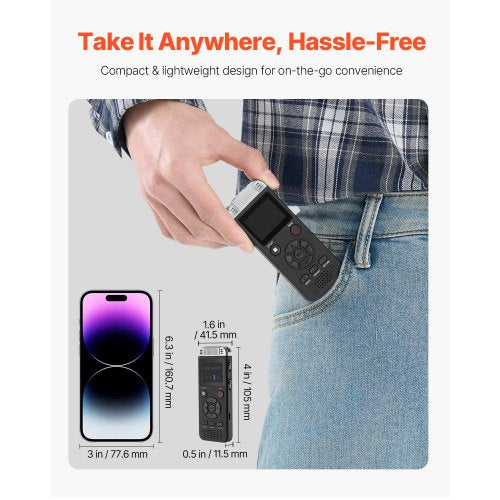 Digital Voice Recorder 128GB Voice Activated Recorder with Playback Audio