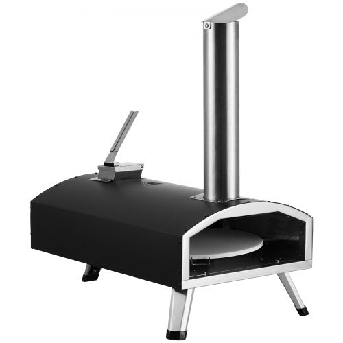 12" Outdoor Pizza Oven Portable Wood Pellet Pizza Oven Camping w Rotation