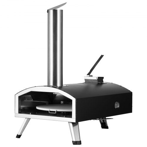 12" Outdoor Pizza Oven Portable Wood Pellet Pizza Oven Camping w Rotation