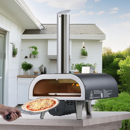 Dual Fuel Pizza Oven Outdoor 12 in Wood Fire Propane Gas Pizza Oven
