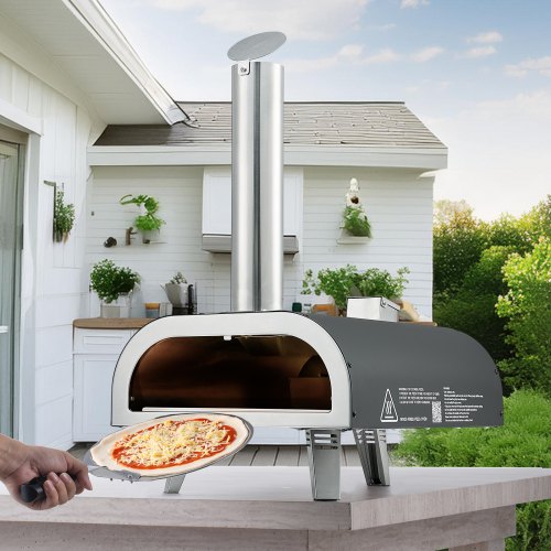 Dual Fuel Pizza Oven Outdoor 12 in Wood Fire Propane Gas Pizza Oven